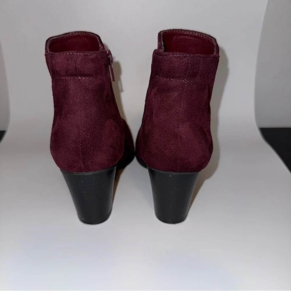 Charlotte Russe Deep Red Suede Ankle Boots